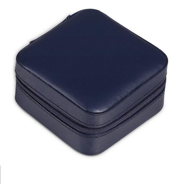 Estuche portátil con cremallera para joyas, soporte para anillo de viaje, caja para pendientes (azul oscuro) Likrtyny Para estrenar