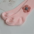 thumbnail image 6 of SGFCWSX Girls Cable Knit Tights Winter Soft Leggings with Flower Kids Stretch Fleece Lined Pantyhose Pink Size 1 Years, 6 of 7