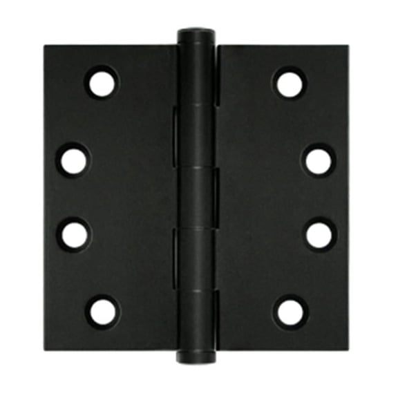 4 x 4 in. Square Hinges- Black - Solid Brass - Pack of 2