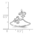 thumbnail image 3 of 14K White Gold Ring Band Themed Polished Fleur De Lis, Size 9, 3 of 3