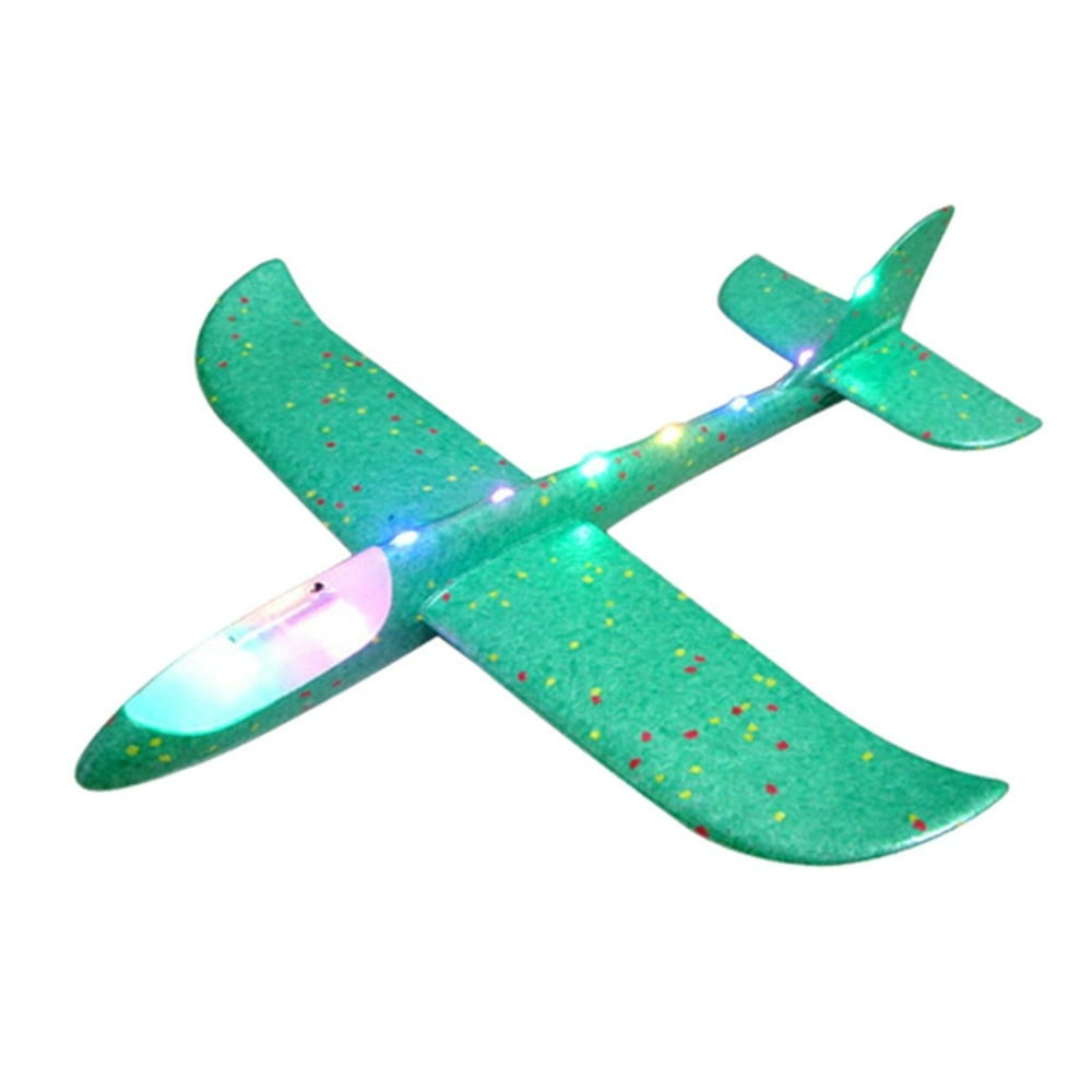 Dosaele Avion Planeur en Mousse Jouet Avion à Lancer à Main Modèle d'Avion à LED