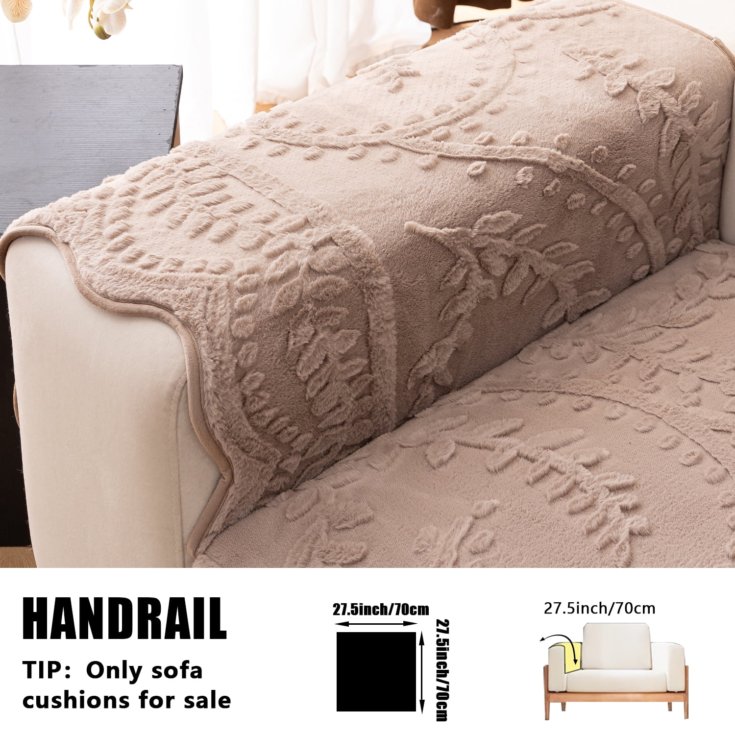 Thickened Anti-Slip Sofa Cover Scratch-Resistant & Wear-Resistant Pet-Friendly Design Soft Fabric Living Room Use Machine Washable Sofa Protector