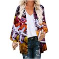 thumbnail image 3 of Spring Saving Clearance AXXD Black Swimsuit Cover Up Women Kimono Cover up Floral Print Puff Sleeve Kimono Loose Chiffon Long Cover Up, 3 of 6