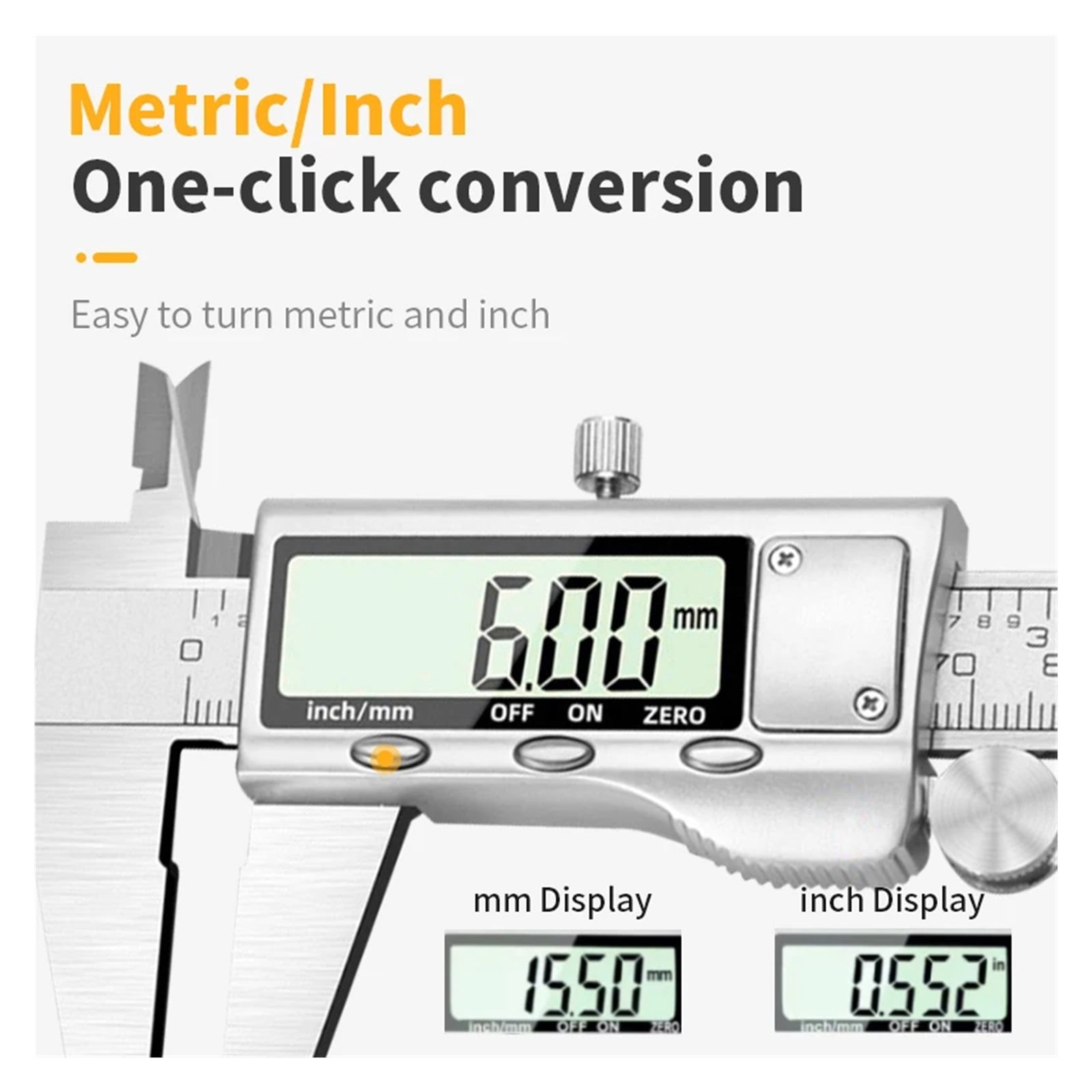 Digital Caliper Stainless Steel Metal Vernier Caliber Measuring Tools Woodworking Thickness Gauge Depth Electronic Ruler ,Precision Measuring