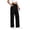 A_ Black, variant on Nhthy Women's Summer Linen Loose Pants Straight Leg Trousers Button Elastic Waist Pockets Khaki M