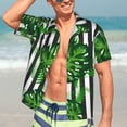 thumbnail image 4 of Uemuo Palm Greenery Printed Regular Fit Short Sleeve Casual Hawaiian Shirt for Men,Aloha shirt,Tropical shirt,Floral print shirt,Vacation Beach shirt-3X-Large, 4 of 9