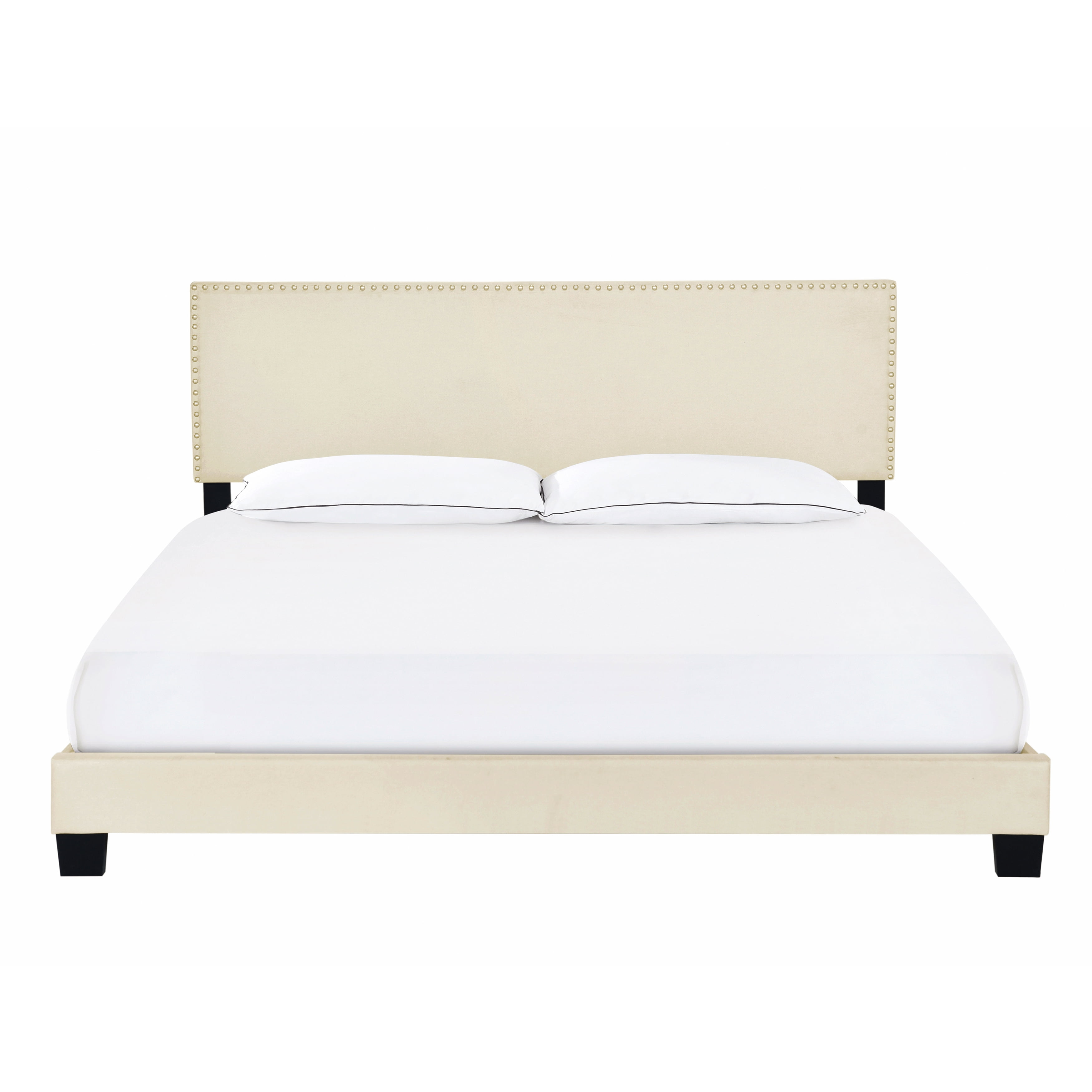 Homefare Upholstered King Size Nail, King Upholstered Bed With Nailhead Trim