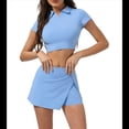 thumbnail image 1 of Vestidos de Tenis de 2 Piezas para Mujer, Vestido Deportivo de Corta con Pantalones Cortos. Azul XL, 1 of 8