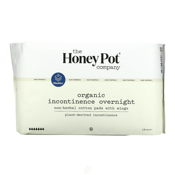 (3 Pack) The Honey Pot Company, NonHerbal Cotton Pads With Wings, Organic Incontinence