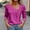 Hot Pink, variant on Njoeus Summer Tops for Women 2025 Summer Shirts for Women 3/4 Sleeve T Shirts for Women V Neck Cute Tshirt Solid Color Three Quarter Sleeve Henleys Shirts Blouses 2025 Trendy Fashion Tunic T-Shirt Whi