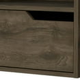 thumbnail image 6 of HomeRoots 13 in. One Drawer Faux Wood Floating Nightstand, Brown, 6 of 10