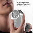 thumbnail image 2 of (Grey)Men Electric Shaver Digital Display Waterproof Rechargeable Mini Travel Rotary Razor Portable Hair, 2 of 5