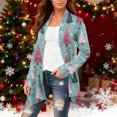 thumbnail image 6 of Women's Fashionable Loose-Fit Casual Cardigan with Christmas Print Mid-Length Coat for Holiday Outfits and Comfortable Wear,Sky Blue,3XL, 6 of 6