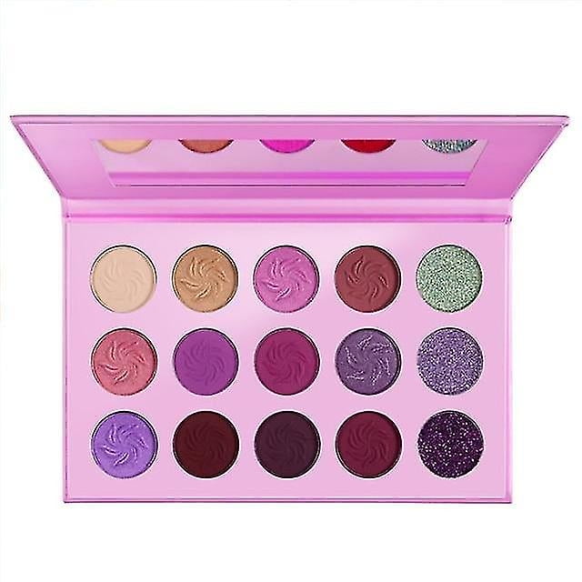Paleta de sombras de ojos HUOGUO Maquillaje con purpurina brillante de 15 colores