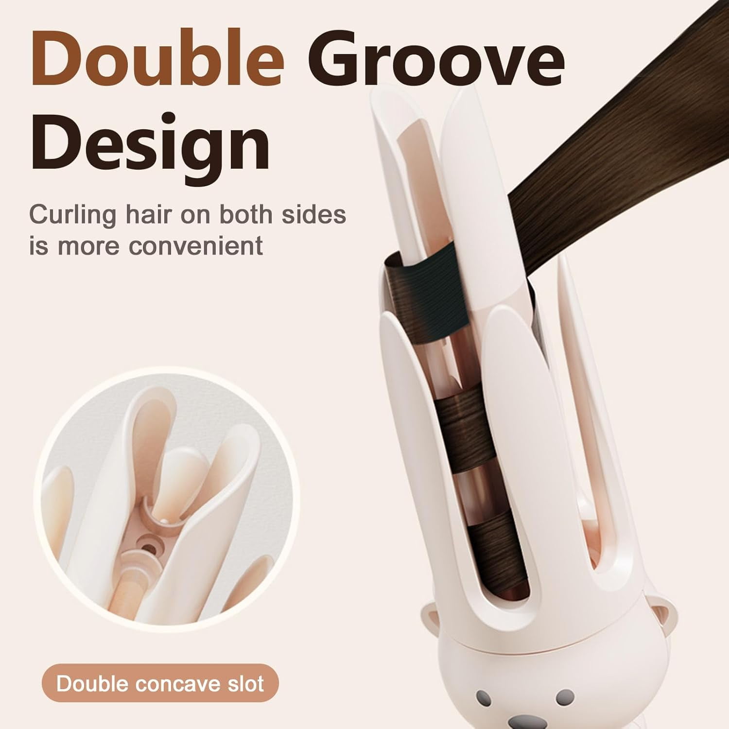 Automatic Curling Iron, Fully Automatic Curling Stick Lazy Curlings Tool, Portable Electric Ceramic Curlings Iron for Women, Large Barrel Curlings Wand for Travel