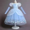 thumbnail image 2 of Robe Princesse à Manches Bouffantes pour Filles, Robe Tutu en Tulle Cendrillon de Fête Chic, 2 of 3