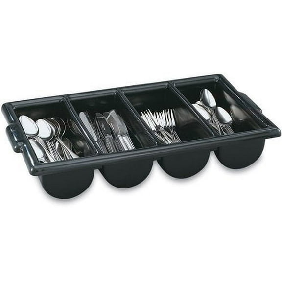Vollrath Black 4-Compartment Cutlery Box