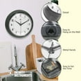 thumbnail image 4 of Infinity Instruments Retro Round Aluminum Wall Clock, Oyster Grey, 9.5 Inch, 4 of 7