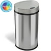 iTouchless 13 Gallon Sensor Kitchen Trash Can with Odor Control System, Semi-Round,
