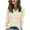 Beige, variant on PUMISAS Pullover Sweaters For Women Casual And Loose V-Neck Solid Color Going Out Shirt Long Sleeve Tunic Blouses