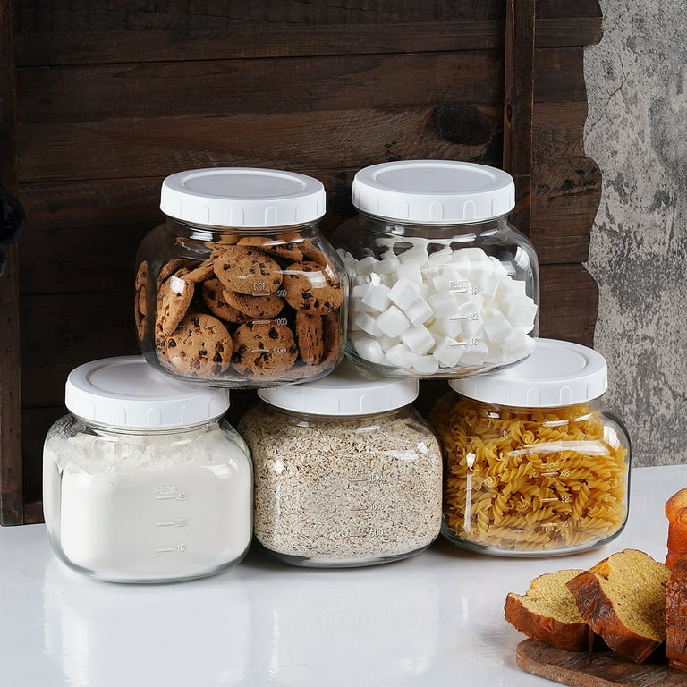Syntic Glass Large Food Storage Jar Glass Cracker Jar with