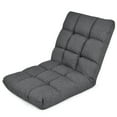 thumbnail image 1 of Gymax Chaise de Jeu Pliante Réglable Chaise de Sol Coussinée Réglable Pliante Canapé Gris Foncé, 1 of 10