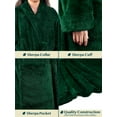 thumbnail image 3 of PAVILIA Premium Womens Plush Soft Robe Fluffy, Warm, Fleece Sherpa Shaggy Bathrobe (L/XL, Emerald Green), 3 of 5