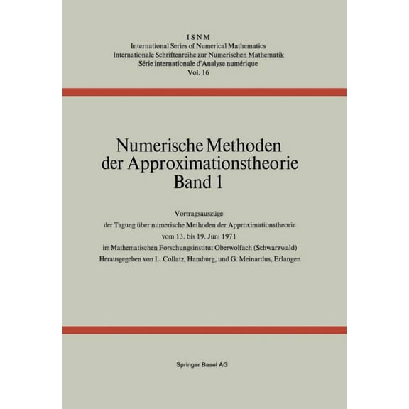 International Numerical Mathematics Numerische Methoden Der Approximationstheorie: Band 1, Book 16, (Paperback)