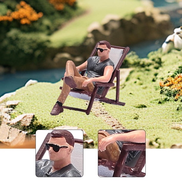 DOMELAY Figurine de Personnes à l'Échelle 1:64 Figurines en Résine Train Chemin de Fer Déco Mode Mise en Page de Table de Sable Décoration Accessoires de Film Diorama Décor A