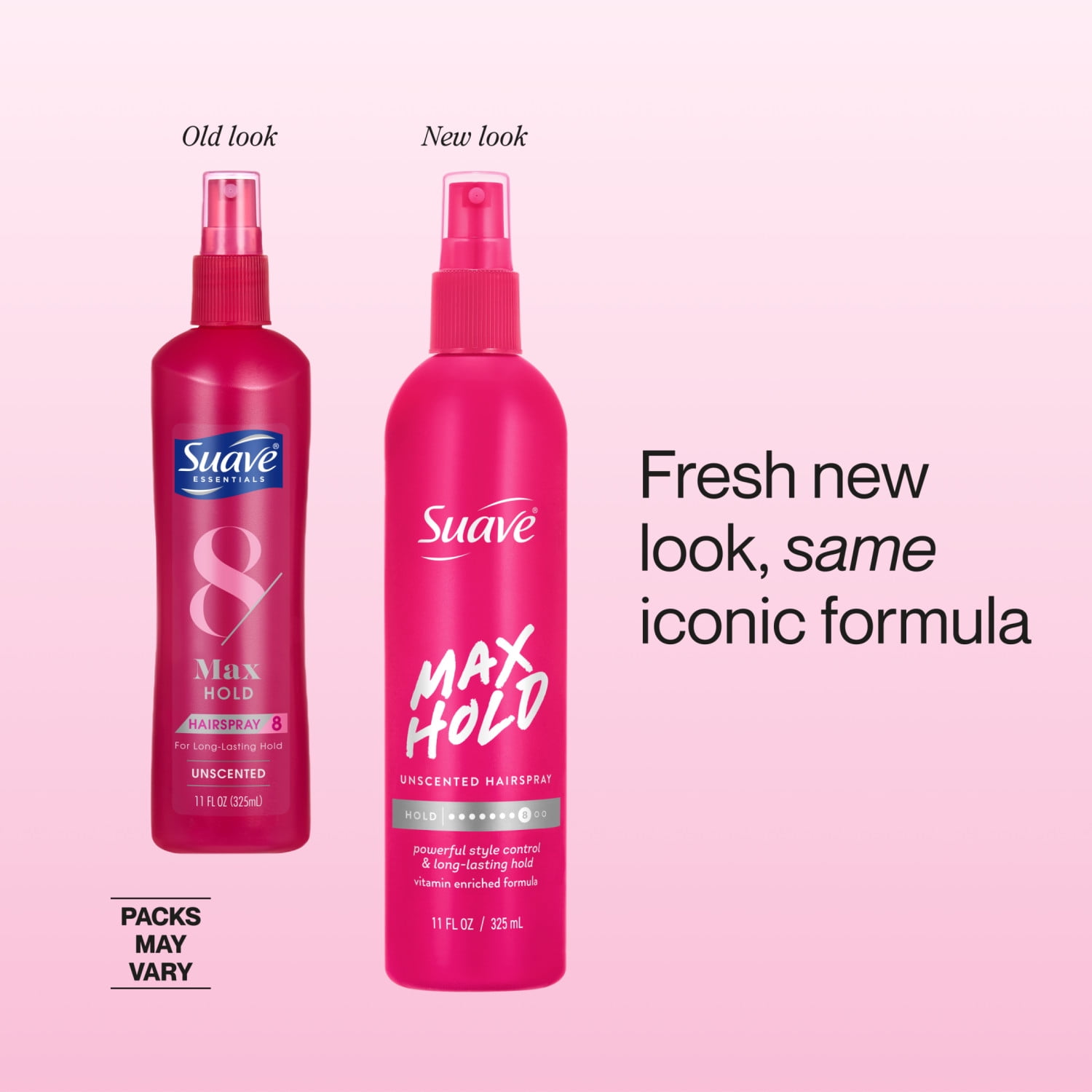 Suave Max Hold Unscented Non-Aerosol Hairspray, Strong Hold, All Hair Types, 11 FL OZ