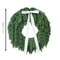 thumbnail image 3 of 20 Inch Christmas Wreath with White Bow Artificial Cedar Wreath Faux Pine Needles Holiday Wreath for Front Door Mantel Christmas Tree Wall Fireplace Window Indoor Outdoor Christmas Decorations, 3 of 7