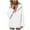 White, variant on Ashirexll Womens Hoodies Pullover, Winter Tops for Women, Casual V-Neck Pocket Long Sleeve Hooded Sweater Blouse