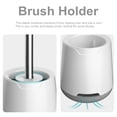 thumbnail image 6 of SINGES Toilet Bowl Brush and Holder Combo for Bathroom, Bathroom Cleaning Bowl Brush Kit Non-Scratch TPR Bristles and Under-Rim Brush Head, 6 of 9