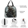 thumbnail image 3 of Yiaed Surreal Panda Warrior Print Insulated Lunch Bag Reusable Cute Tote Lunch Box, Leakproof Cooler Lunch Bags for Work Office Travel School Picnic, 3 of 5