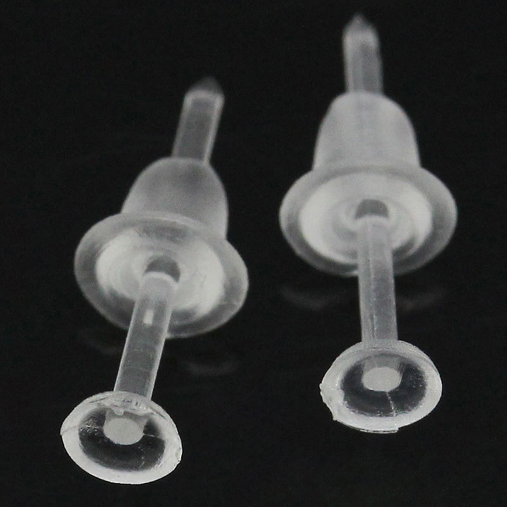 Ayyufe 50Pcs/Set Unisex Clear Plastic Earring Post Ear Pins Backs DIY