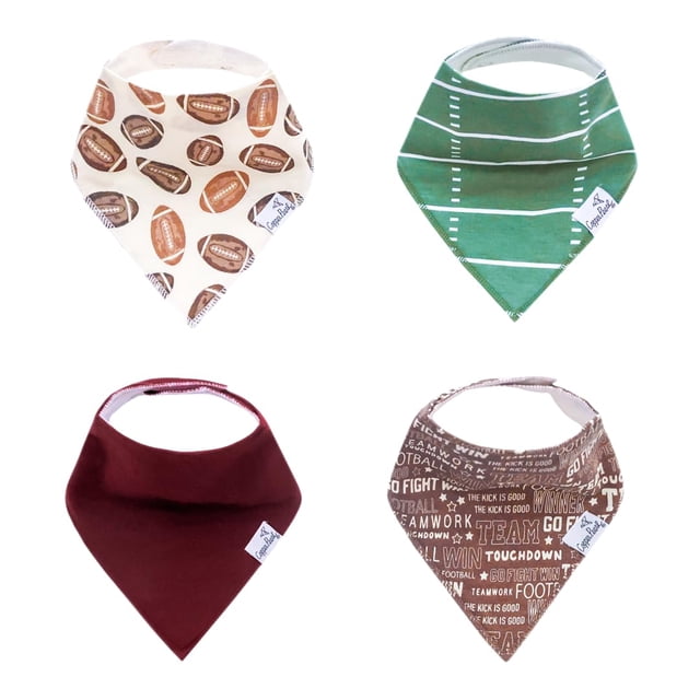 Baberos para bebés Copper Pearl, paquete de 4 unidades, algodón suave, diseño ajustable