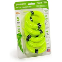 Greenworks 0.095" 5-Pack Pre-Cut Twisted String Trimmer Line