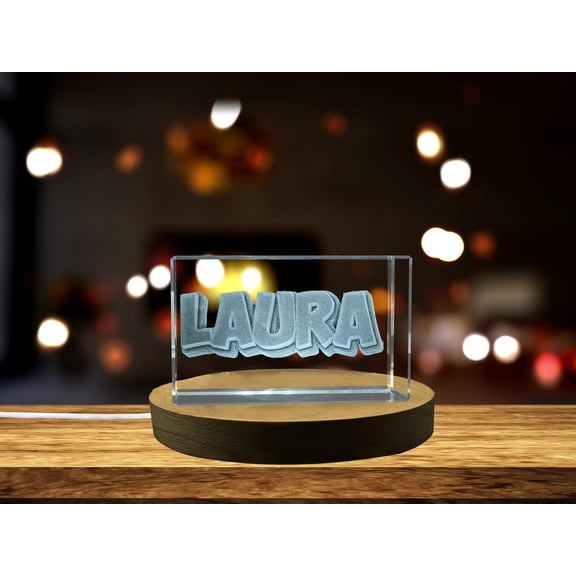 Laura | Names Art 3D Engraved Crystal