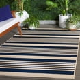 thumbnail image 2 of Safavieh Courtyard Caroline Striped Indoor/Outdoor Area Rug, Navy/Beige, 6' x 8', 2 of 18