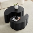 thumbnail image 4 of JERFIT Modern Nesting Coffee Table Set of 2, Black Irregular Shape MDF End Tables for Living Room, No Assembly Required, 4 of 10