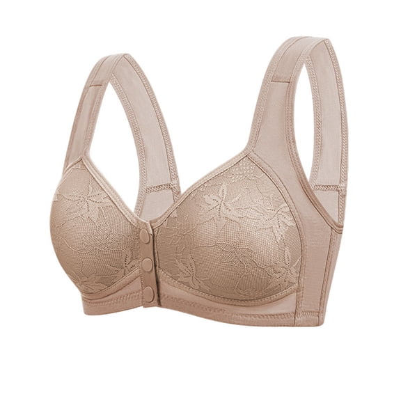 Blmnix Women's Bras Racerback Bras Front Closure Push Up Bra Bras Standard Straps Bralette Gray Womens Sports Bras,42