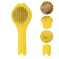 thumbnail image 3 of Unique Bargains 1 Pc Durable V Shape Tail Pet Grooming Brush for Dog for Cat 7.87"x3.07"x1.97" Yellow, 3 of 6