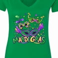 thumbnail image 4 of Inktastic Mardi Gras Masks and Beads Women's V-Neck T-Shirt, 4 of 5