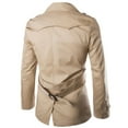 thumbnail image 3 of IYTR Men's Long Sleeve Double Breasted Slim Trench Coat with Pocket Turn-Down Collar Windbreaker Overcoat Khaki XXL, 3 of 4