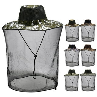 Unisex Camouflage Fishing Net Mesh Caps Head Face Protector Midge Mosquito  Bug Insect Prevention Outdoor Hunting Sun Hat