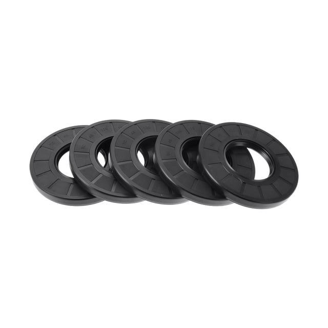 Sello de aceite universal Unique Bargains TC de doble labio con resorte de acero, anillo de sello de eje rotativo 48x100x10 mm, caucho nitrilo de alta presión negro, 5 piezas