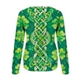 thumbnail image 5 of Pincandy Women's St. Patrick's Day Print Round Neck 3/4 Sleeve Loose T-Shirt, 5 of 7