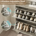 thumbnail image 5 of Shoe Cabinet Storage for Entryway, Narrow Shoe Cabinet with 2 Flip Drawers, Freestanding Hidden Slim Shoe Organizer Cabinet with Hooks for Foyer, Hallway, Garage, 5 of 9