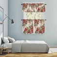 thumbnail image 5 of Cardinal Bird Kitchen Curtains Sets for Windows 36 Inch Length, Pine Cones Poinsettia Berry Floral Beige Rod Pocket Window Treatments Tier Curtains and Valances Set for Bedroom/Bathroom, 5 of 8