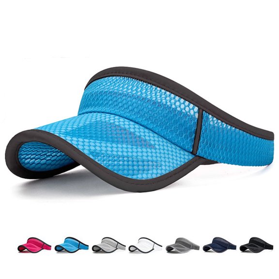 Outdoor Sport Wide Brim Cap UV Protection Breathable Adjustable Baseball Headwear for Beach Golf Running Tennis Sun Hats,Sky Blue